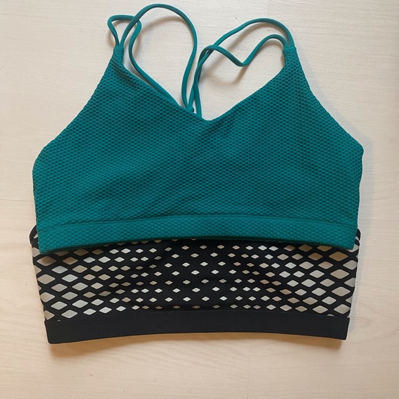 Lorna Jane Teal and Black Sports Bra - Picture 1 of 4